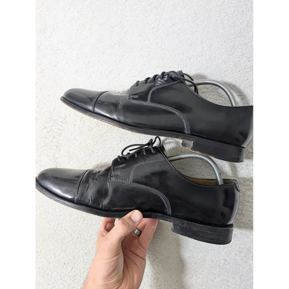 Cole Haan Dress Shoes Men 11.5‎ Black Leather Cap Toe Derby 08330 FH13